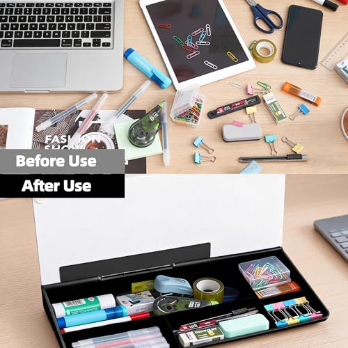 Desktop Whiteboard, Glass Dry Erase Board, Desk Board Buddy,Computer Keyboard Stand,Desk Whiteboard Organizer for Home,Office,School Supplies(Black) - color: Black