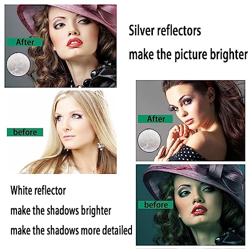 MDRTIRIM 2 in 1 Light Reflectors Board Folding Portable Photographic Equipment Photography Shooting Filler Board 12" (30cm) Indoor and Outdoor Fill Light Reflection