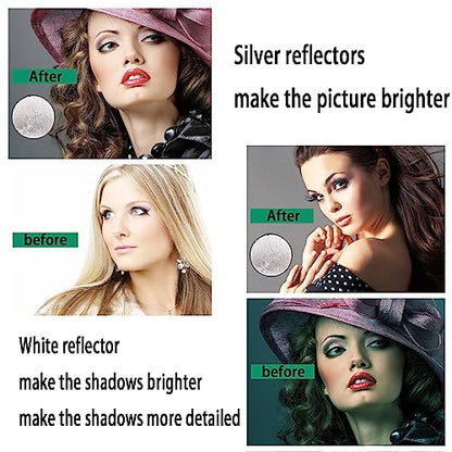 MDRTIRIM 2 in 1 Light Reflectors Board Folding Portable Photographic Equipment Photography Shooting Filler Board 12" (30cm) Indoor and Outdoor Fill Light Reflection