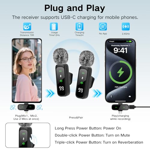 Content Creator Starter Kit,Vlogging Kit for iPhone/Android,70”Auto Face Tracking Tripod 360 Rotation with Light, Wireless Microphones,Selfie Stick Tripod for TikTok & YouTube Starter Kit - color: Black-SM