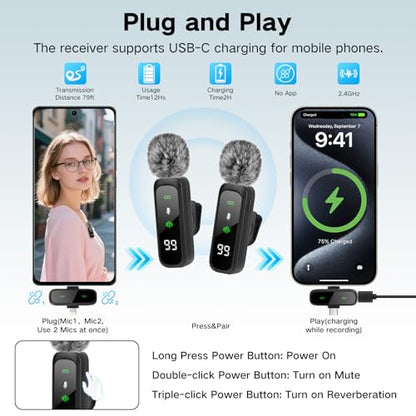 Content Creator Starter Kit,Vlogging Kit for iPhone/Android,70”Auto Face Tracking Tripod 360 Rotation with Light, Wireless Microphones,Selfie Stick Tripod for TikTok & YouTube Starter Kit - color: Black-SM