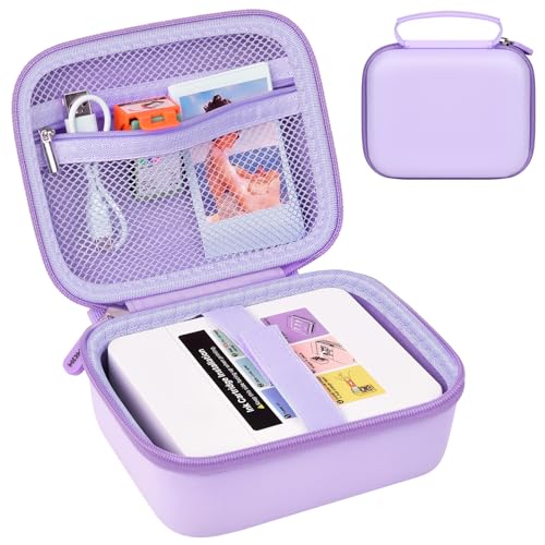 ANKHOH Carrying Case for Nelko PP01/PP03 Portable Photo Printer, Travel Storage Organizer Bag with Custom Fit for Printer, Sticky Paper, Cable - Durable EVA Hard Shell Case (Box Only) - color: Purple