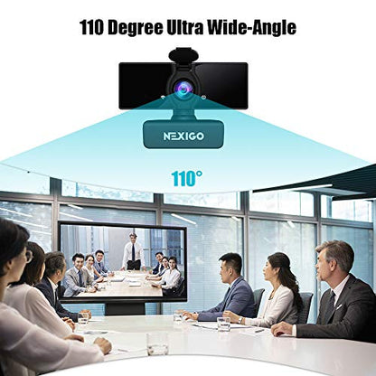 NexiGo N660 1080P Business Webcam, Dual Microphone & Privacy Cover, USB FHD Web Computer Camera, Plug and Play, for Zoom/Skype/Teams/Webex, Laptop MAC PC Desktop - style: Webcam w/o Light