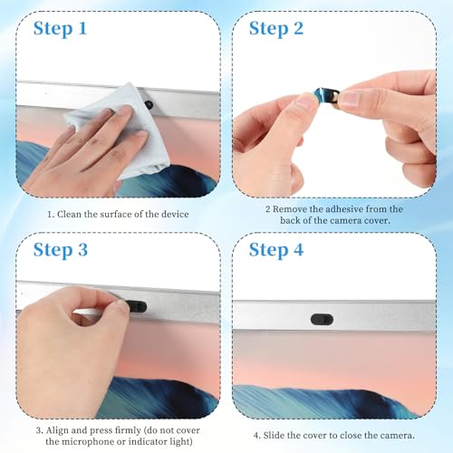 25 Pcs Webcam Cover Slide, 0.023 Inch Ultra-Thin Universal Laptop Phone Camera Cover for Laptop, Computer, Phone Privacy Protection and Security Black