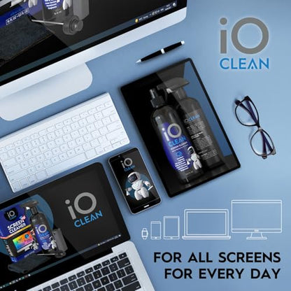 Screen Cleaner Spray (16oz - 473ml) – Best Large Cleaning Kit for LCD LED OLED TV, Smartphone, iPad, Laptop, Touchscreen, Computer Monitor, Electronic Devices, 3 Microfiber Cloths and 2 Nozzles - size: 16 Fl Oz + 3 Cloths