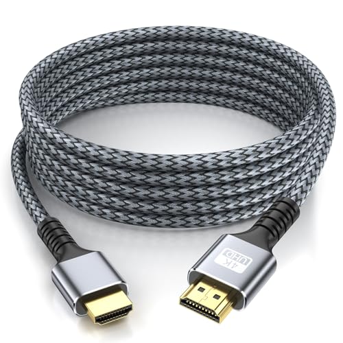 4k Hdmi Cable 20ft High Speed HDMI to HDMI Cable 4K@60HZ 3D ARC Gold Plated Connector Ethernet Audio Video Return HDMI Cord for UHD TV Monitor Laptop Xbox PS4/PS5 Roku TV ect.(Silvery) - size: 20FT