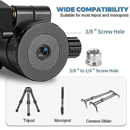 Tripod Ball Head, CAVIX H-46 Metal Ball Head Camera Tripod Head 44lbs/20kg Load with Arca Swiss Quick Release Plate for Tripod, Monopod, DSLR, Camera - size: Ball Dia. 46mm