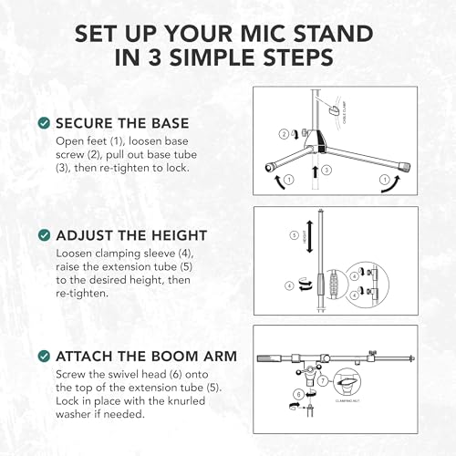 K&M König & Meyer 21090.500.02 Tripod Microphone Stand | Adjustable Telescoping 2-Piece Boom Arm | Professional Grade | Heavy Duty with Folding Leg Base | German Made Chrome - color: Chrome, style: Tall (35"-63")