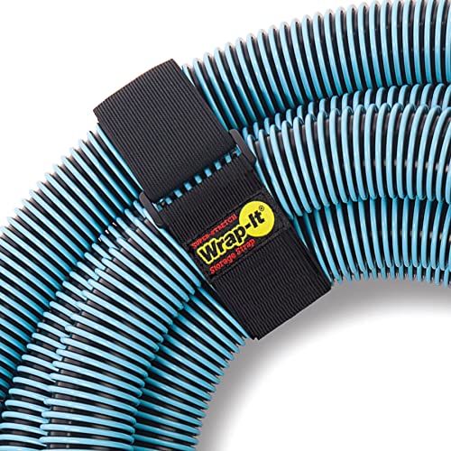 Super-Stretch Wrap-It Storage Straps - 24" (4 Pack) Black - Elastic Hook and Loop Cinch Straps fir Garden and Pool Hose Storage - color: Black, size: 24" (4 Pack)