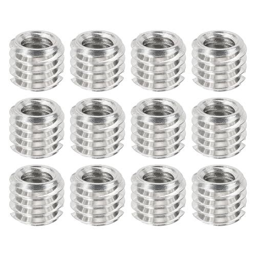 PATIKIL 1/4" Female to 3/8" Male Convert Screw Adapters, 12 Pcs Tripod Thread Adapter Mount for Camera Monopod Video DSLR SLR Mic Stand, Silver