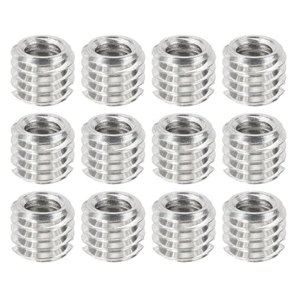 PATIKIL 1/4" Female to 3/8" Male Convert Screw Adapters, 12 Pcs Tripod Thread Adapter Mount for Camera Monopod Video DSLR SLR Mic Stand, Silver