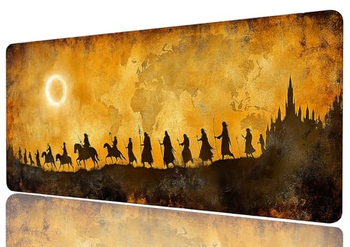World Map Desk Mat Gaming Desk Pad Large Mouse Keyboard Pad Medieval Wizard Ancient Castle Desktop Mats Computer Keyboard Pad Mouse Mat Laptop Mat Office Home Decor 31.5" x 11.8" - color: World Map, size: 31.5L x 11.8W inches