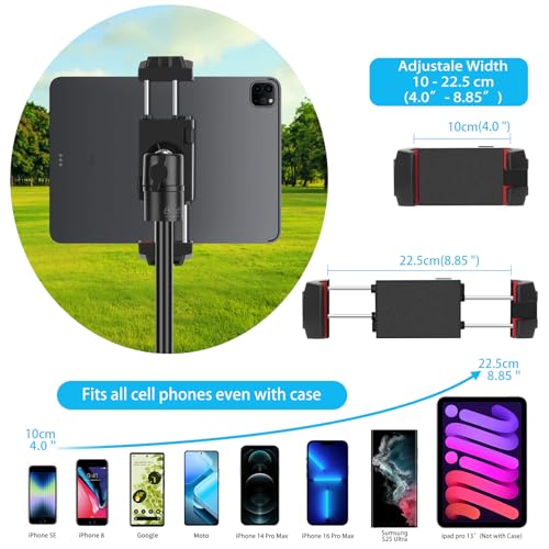 PrecisionMaster Golf Tripod - Heavy Duty Aluminum Base with iPad Pro Compatible, 52" Adjustable with Magnetic Mount, Golf Swing Analysis, Ideal for Golfers, Beginners - color: iPad Mount & Magnetic