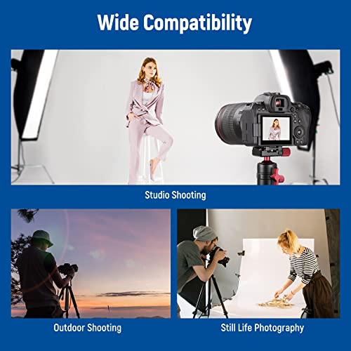 NEEWER Tripod Head, 360° Rotating Panoramic Ball Head with 1/4” Quick Shoe Plate for Tripod Monopod Slider DSLR Camera Camcorder, Max Load up to 5kg/11lb – GM28 - style: GM28