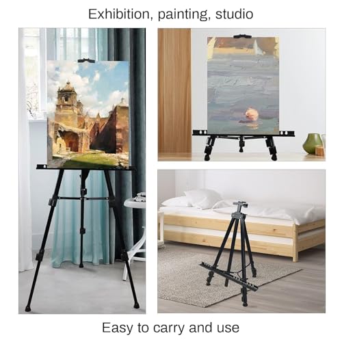RRFTOK Art Painting Display Easel Stand, 72Inches Metal Portable Adjustable Easels for Painting Canvases Height from 22-72”for Table-Top/Floor Paint and Displaying,Black 2-Pack. - style: 72BL 2-pack
