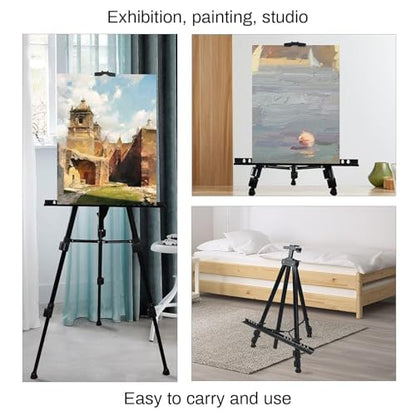 RRFTOK Art Painting Display Easel Stand, 72Inches Metal Portable Adjustable Easels for Painting Canvases Height from 22-72”for Table-Top/Floor Paint and Displaying,Black 2-Pack. - style: 72BL 2-pack