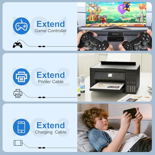 USB 3.0 Extension Cable 15FT, 5Gbps Data Transfer, Male to Female,Enjoy Ultra-Fast Transfer and Convenient Connectivity Compatible with Printers, Cameras，and More Black,15 feet - size: 15FT