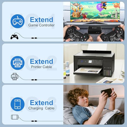 USB 3.0 Extension Cable 10FT, 5Gbps Data Transfer, Male to Female,Enjoy Ultra-Fast Transfer and Convenient Connectivity Compatible with Printers, Cameras，and More Black,10 feet - size: 10FT
