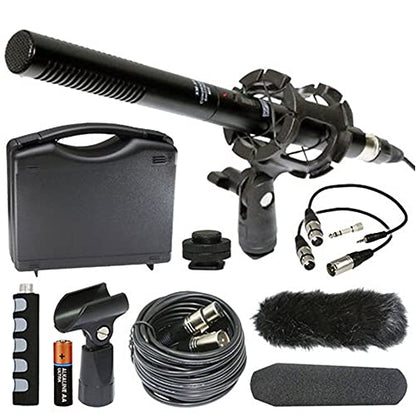 Zoom PodTrak P4 Portable Multitrack Podcast Recorder + 1Pr Shotgun Microphone Kit w/Case and accessories + Accessory Kit