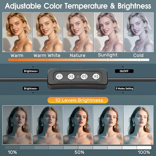 ALTSON 16W 2PCs Video Conference Lighting, LED Streaming Light Clip-On, Zoom Lighting for Computer Monitor Webcam Laptop, Desk Ring Light for Video Recording Podcast, Eye-Caring&360° Rotary Backlight