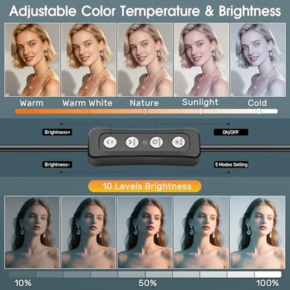 ALTSON 16W 2PCs Video Conference Lighting, LED Streaming Light Clip-On, Zoom Lighting for Computer Monitor Webcam Laptop, Desk Ring Light for Video Recording Podcast, Eye-Caring&360° Rotary Backlight