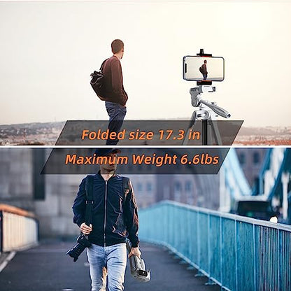 PHOPIK Extendable Tripod Stand - 55" Phone Tripod with 360 Panorama, Shutter-Video, 1/4" Mounting Screw for iPhone/Android/Sport Camera&Insta360 x5 - White - size: Upgrade White