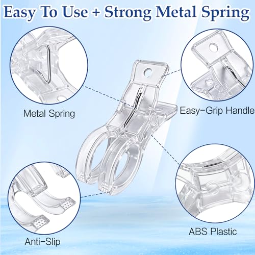 Voyzoz 10 Pack Clear Spring Clamps, 3.5 Inch Plastic Balloon Arch Clips for Backdrop Stand, Birthday Party Decoration, Crafts, Photography Studio