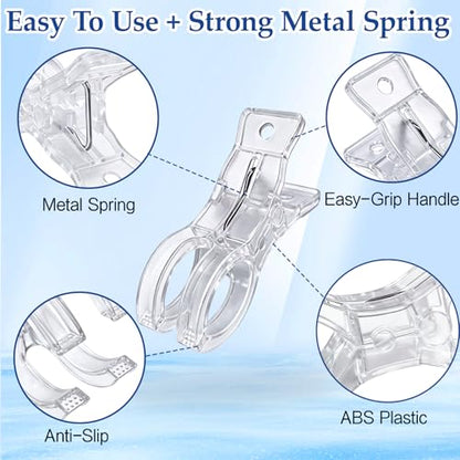 Voyzoz 10 Pack Clear Spring Clamps, 3.5 Inch Plastic Balloon Arch Clips for Backdrop Stand, Birthday Party Decoration, Crafts, Photography Studio