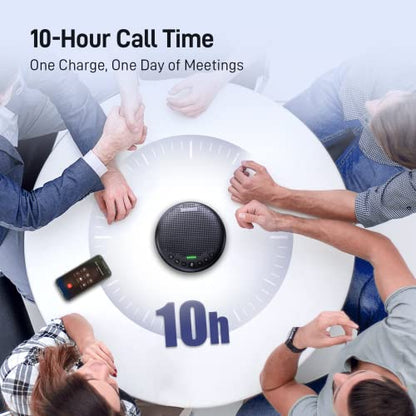 EMEET Conference Speaker and Microphone w/8 Mics, 360° Voice Pickup, Noise Reduction, Bluetooth/USB/Dongle Speakerphone for 10 People w/Daisy Chain for 18, Compatible w/Leading Platforms, 2025 Version - size: Luna Plus for 10