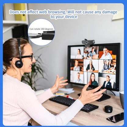 2 Pack Universal Webcam Cover, Desktop Computer Camera Privacy Cover Lens Shutter Cap Hood Plastic Streaming Web Camera Covers Clip for Laptop, Computer Black