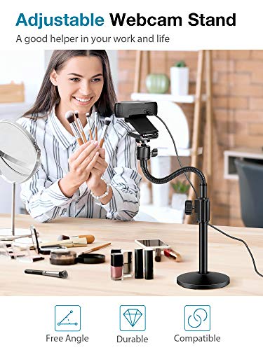 InnoGear Webcam Stand for Desk, Camera Stand Mount Gooseneck Arm for Logitech Webcam C922 C930e C920S C920 C615 C960 C920x BRIO 4K NexiGo N60, Phone Mount, Right Light, GoPro with 1/4" Thread - style: Gooseneck Stand