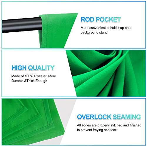 Green Screen Backdrop with Stand for Streaming, 6.5X 10ft (WxH) Protable Green Screen with 6.3 x 6.5 ft Stand kit, Greenscreen Background with Stand Carrying Bag 5 Spring Clamps - color: Green, size: 6.3 x 6.5 Ft