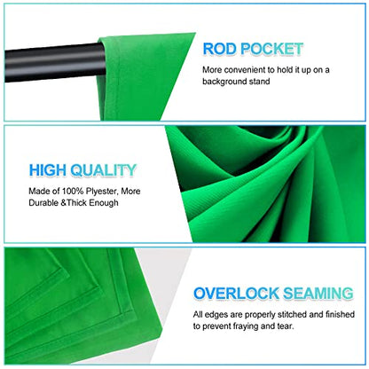 Green Screen Backdrop with Stand for Streaming, 6.5X 10ft (WxH) Protable Green Screen with 6.3 x 6.5 ft Stand kit, Greenscreen Background with Stand Carrying Bag 5 Spring Clamps - color: Green, size: 6.3 x 6.5 Ft
