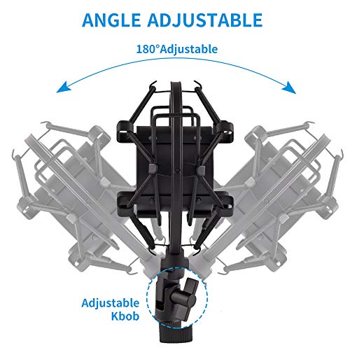 Microphone Shock Mount, Mic Anti-Vibration Suspension Shock Mount Holder Clip for 44mm-49mm Diameter Condenser Mic like MXL V67G V67i V69M V87 550 Studio 24 V76T Babybottle SL