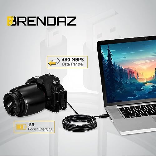 BRENDAZ 15ft. Mini USB Cable Compatible with Canon EOS 7D DSLR Camera (15-Feet)