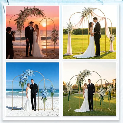 Metal Arch Backdrop Stand 7.2FT+6.6FT+6FT: Wedding Arch Frame for Ceremony Balloon Arch Stand for Birthday Anniversary Wedding Party Baby Shower