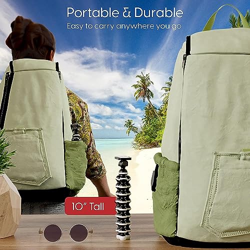 Acuvar 10" Octopus Flexible Tripod for iPhone Android and Camera with Screw Quick Release Plate, Universal Phone Tripod, Mount Wireless Camera Remote Shutter Live Streaming Content Creator Essentials - style: Tripod + Phone Holder + Remote