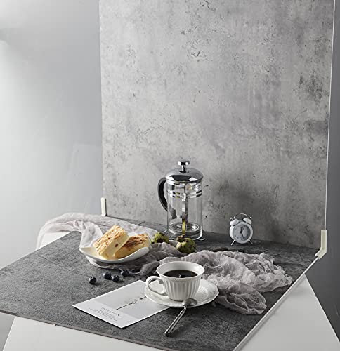 2 PCS Photo Backdrop Boards for Flat Lay, Food Photography Background 24x24 Inch, BEIYANG (Light Gray+Dark Gray) - color: Light Gray + Dark Gray 24x24