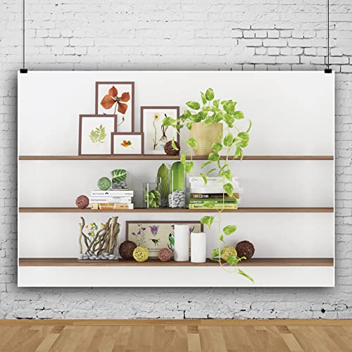 10x8ft Modern Living Room Backdrop Green Plant Bookcase Office Zoom Backdrop for Video Conference Zoom Screen Background for Home Office Background for Zoom Meeting Video Recording - size: 10x8ft