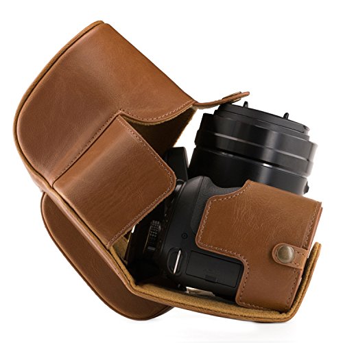 MegaGear Panasonic Lumix DC-FZ80, FZ82 Ever Ready Leather Camera Case and Strap, with Battery Access - Light Brown - MG1225 - color: Light Brown