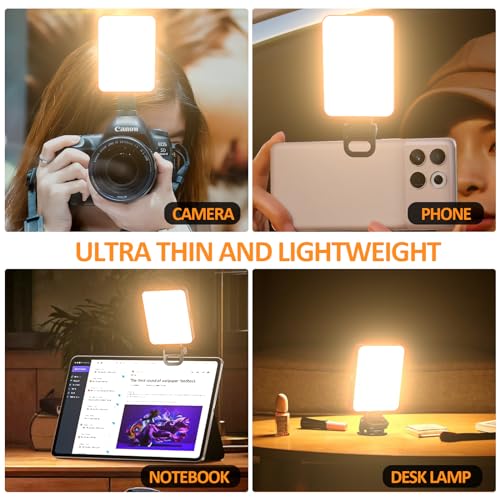 XINBAOHONG Selfie Light, Rechargeable Magnetic Clip Light for Video Conference | 128 LED Portable Light with Universal Compatibility (Phone/Android/Camera/iPad/Laptop) | Makeup, TikTok, Vlog Lighting