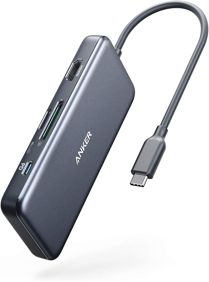 Anker USB C Hub, 7in1 Multi-Port USBC Hub with 4K HDMI, 85W PD, USB-C and 2 USB-A 5Gbps Data Ports, microSD and SD Card Reader, for MacBook Air, MacBook Pro, XPS, and More (Charger not Included) - style: 7 in 1 【1 HDMI】