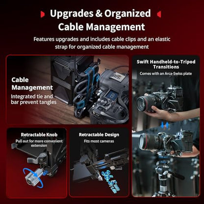SMALLRIG Foldable V Mount Battery Plate Kit Pro, w/QR Plate for Arca, LCD Screen Protection Bracket & Cable Clips, All-in One Compact Camera Video Rig for Mirrorless/DSLR, for NEEWER V Mount Battery - style: Pro