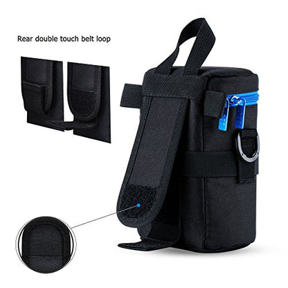 JJC Deluxe Lens Case Pouch for Canon EF 75-300mm f4.5-5.6/EF 24-105mm f4L/EF 16-35mm F4L/RF 75-300mm f4-5.6,Nikon AF-S 24-70mm f2.8/16-35mm f4G/70-300mm f4.5-6.3G & More Lens below 3.15" x 6.1"(D x L) - size: L Size