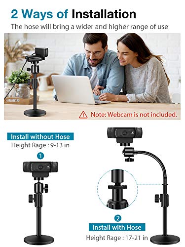 InnoGear Webcam Stand for Desk, Camera Stand Mount Gooseneck Arm for Logitech Webcam C922 C930e C920S C920 C615 C960 C920x BRIO 4K NexiGo N60, Phone Mount, Right Light, GoPro with 1/4" Thread - style: Gooseneck Stand