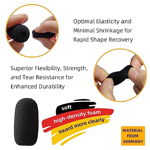 10-Pack Small Foam Windscreens for Lavalier Mics - High-Density Foam Mic Covers for Headset Protection