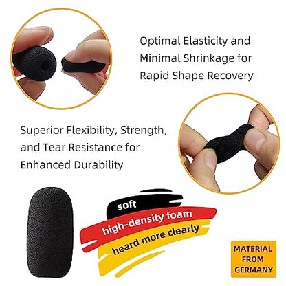 10-Pack Small Foam Windscreens for Lavalier Mics - High-Density Foam Mic Covers for Headset Protection