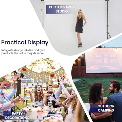 Jiang&Rong Portable Reverse-Folding Backdrop Stand Kit, 10ft x 6.5ft (W x H) Adjustable Background Stand with a Carrying Bag for Party, Birthday, Wedding, Graduation