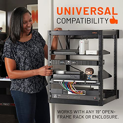 ECHOGEAR 3U Rack Shelf - Universal Design Works with Any Rack - Holds 75bs of Servers, Network Gear, or AV Equipment - 15" Deep Steel Shelf with Ventilated Design - Install Hardware Included - size: 3U Rack Shelf