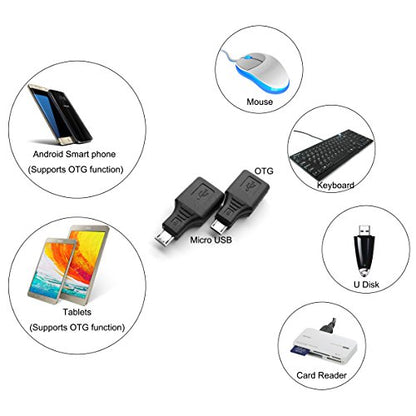 Posdou USB 2.0 Micro USB Male to USB Female OTG Adapter (2 Pack)